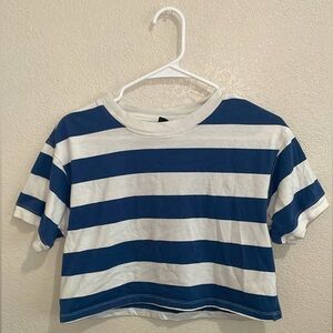 Wild fable blue and white striped shirt